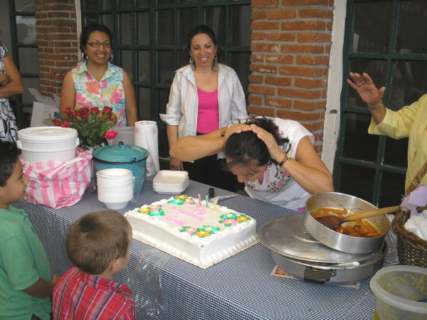 Angie Getting Ready for Frosting